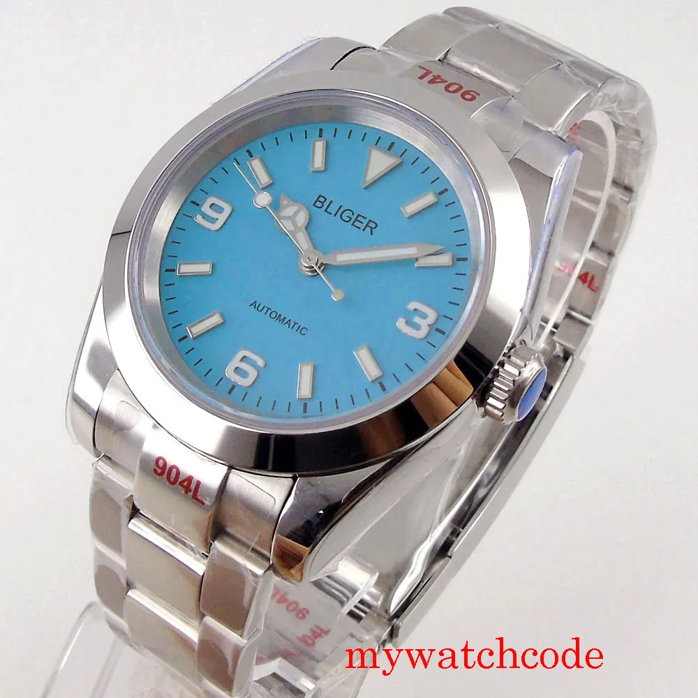 BLIGER 36Mm/39Mm Màu Đen Xanh Lá Xanh Dương Mặt Kính Sapphire Tự Động Nam Đồng Hồ Đeo Tay NH35A Miyota8215 PT5000 Phong Trào Xanh dạ Quang
