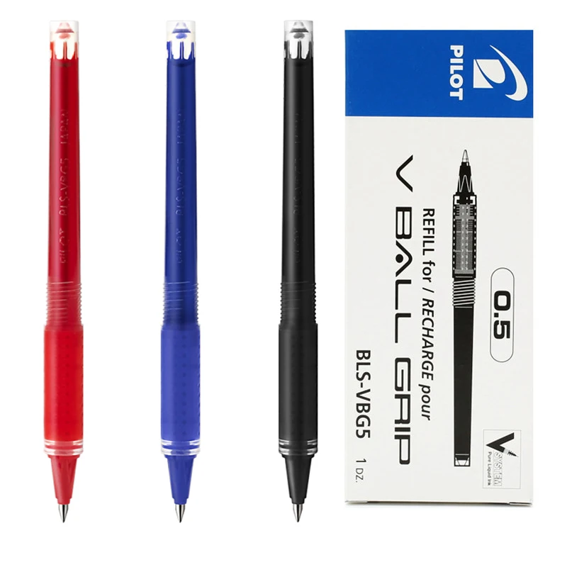 

6pcs/Lot PILOT BLS-VBG5 V Ball GRIP Ballpoint Pen Refill 0.5mm Black Blue Red for Pilot Roller Ball Pens School Stationery