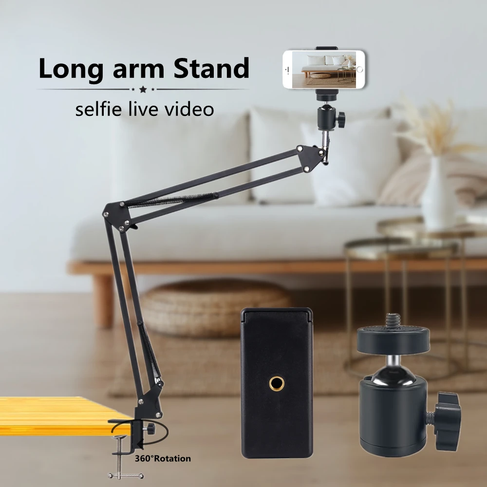 COOL DIER NEW Statyw do aparatu telefonicznego Zestaw stojaków fotograficznych Regulowany z uchwytem na telefon Do Nikon Do lampy pierścieniowej LED