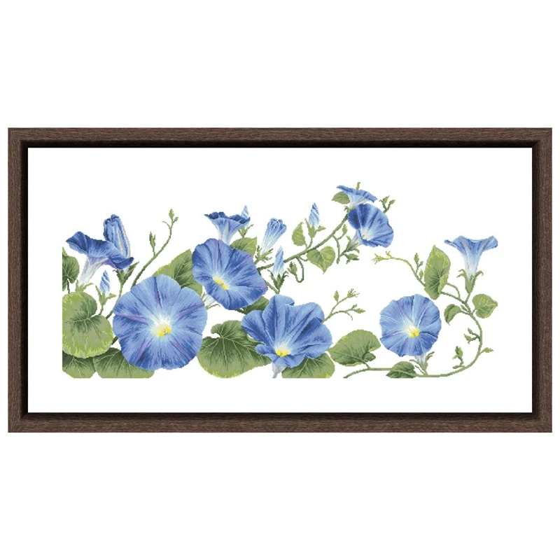 

Clear stotck Blue morning glory cross stitch kits Dreampattern embroidery needlework 18ct 14ct 11ct unprint cloth DIY handmade