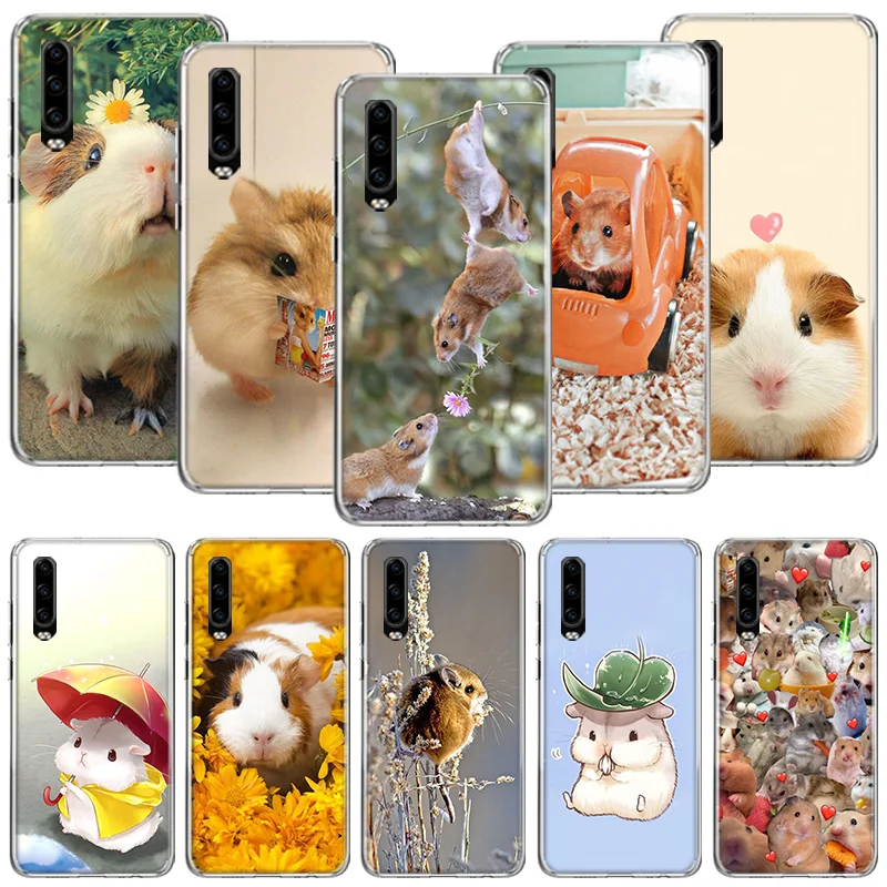 Cute Lovely Pet Hamster Phone Case For Huawei P30 P40 P20 P10 P50 Mate 20 10 30 40 Lite Pro Plus Printing Cover Coque Shell