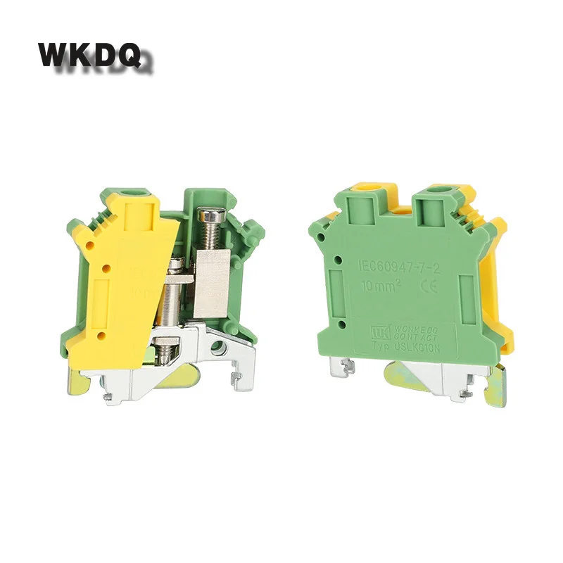 5Pcs USLKG10N USLKG10 Screw Ground Modular Protective Earth Wire Electrical Connector DIN Rail Terminal Block USLKG 10N