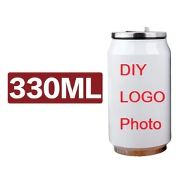 330ML Thermos Cola Can DIY LOGO PHOTO Name TEXT Colorful Printing Customize Personalize Kids Gift Keep Cold Cool Drink Milk Tea