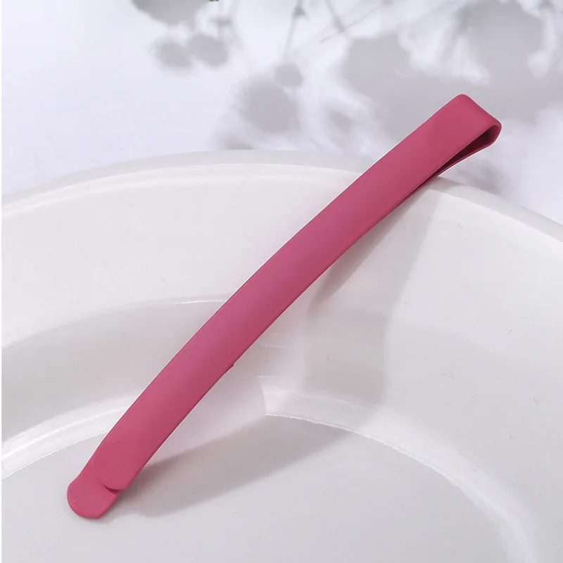 6.5cm New Fashion  Color Matte Spray Paint Hairpin BB Clip Hairpin Barrettes Women Children Girl Handmade Accessories Headwear