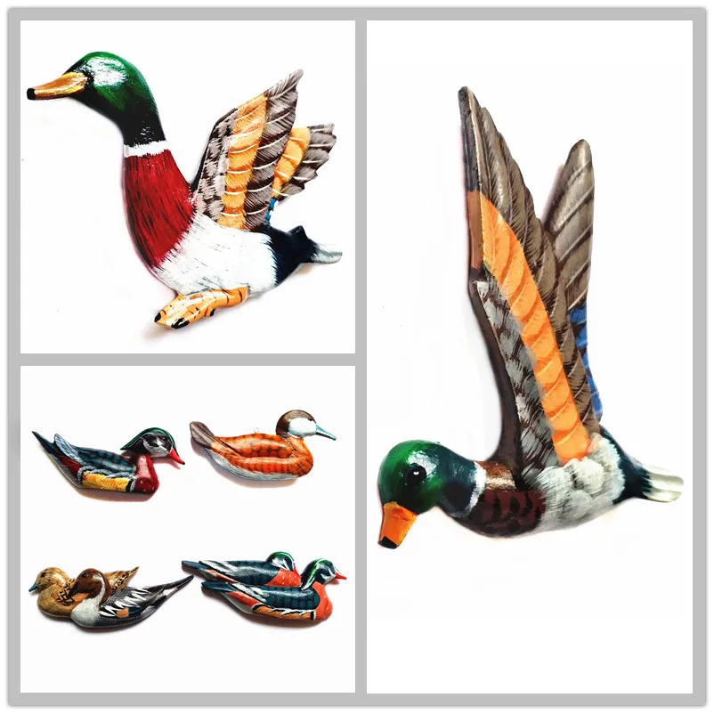 

Hand painting wooden 3D Duck Fridge Magnets Handicraft Magnetic Refrigerator Collection Kids Education Decoration Articles