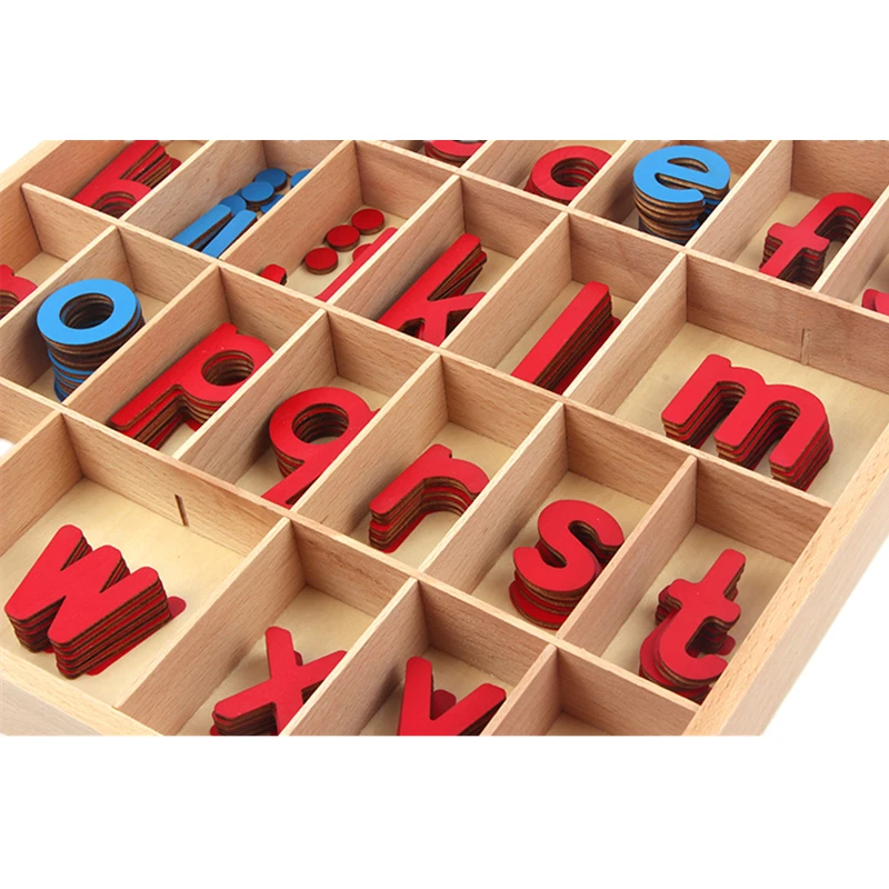 Montessori Mobile Alphabet Box English Blue/ Red Letters Pieces Language Learning Resources Early Childhood Educational Game