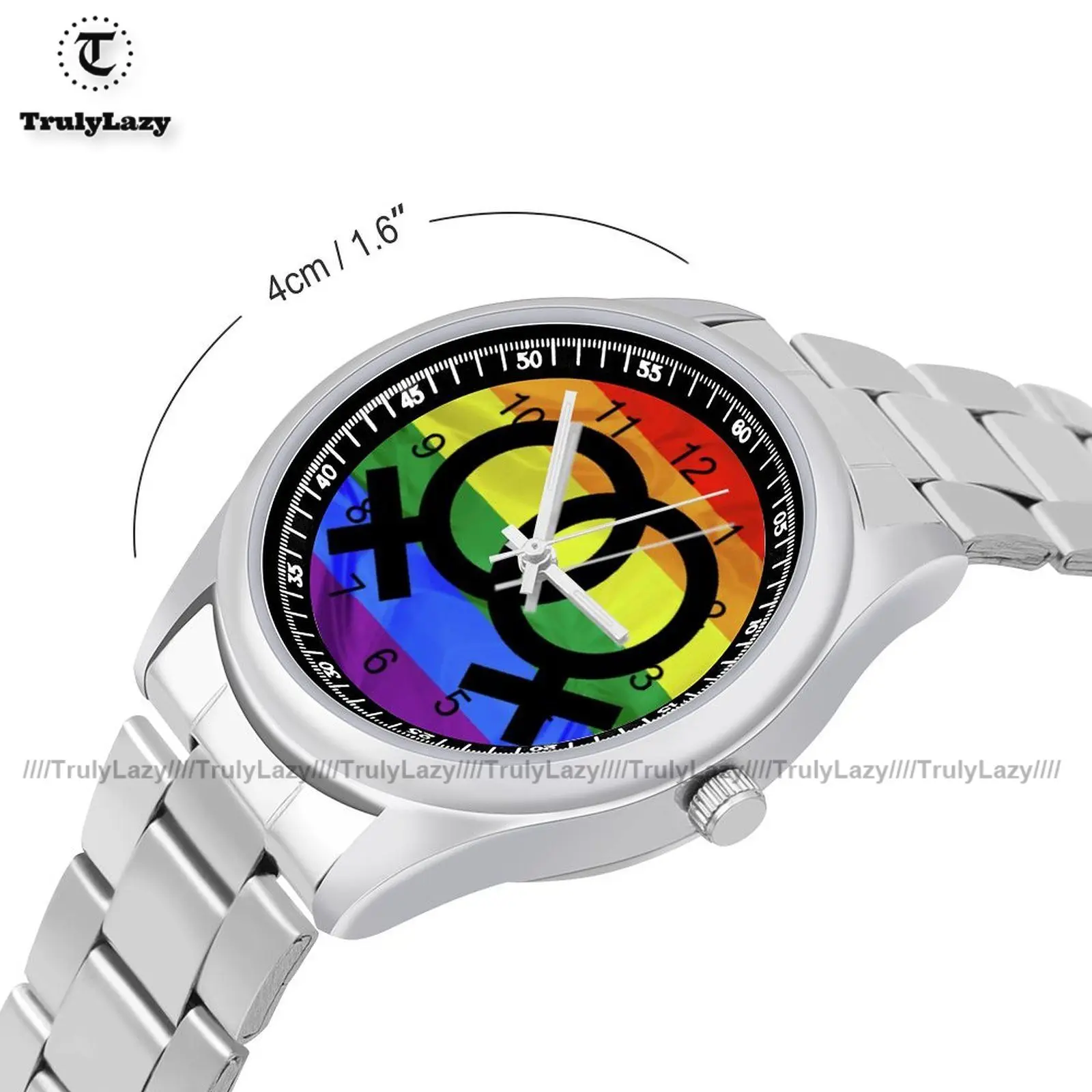 Lesbian Pride Quartz Watch Good Quality Funny Wrist Watch Stainless Men Office Photo Wristwatch