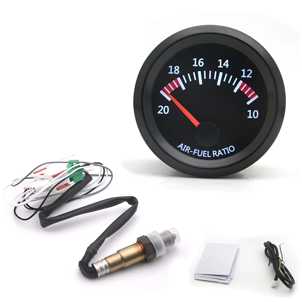 52mm  Car Auto Air Fuel Ratio Gauge 10-20 With Narrowband O2 Oxygen Sensor Car Gauge Fit for 12V Car OEM: 0258006028