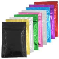 Heavy Duty 100pcs Smell Proof Heat Sealable Flat Pouches Food Storage Bag Small Aluminum Foil Plastic Zip Lock Packaging Bags