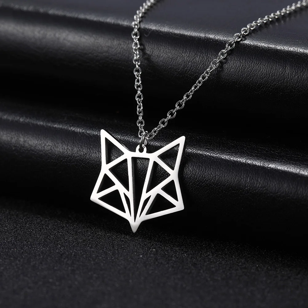 Skyrim Goldfarbenes Amulett Fuchs Tier Anhänger Halskette Edelstahl Statement Choker Kette Schmuck Accessoire für Frauen – Detail 11