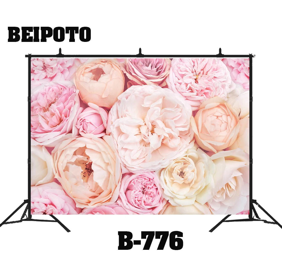 

Pink rose flower photography backdrops birthday party banner wedding decoration girl portrait background Valentine's photo booth