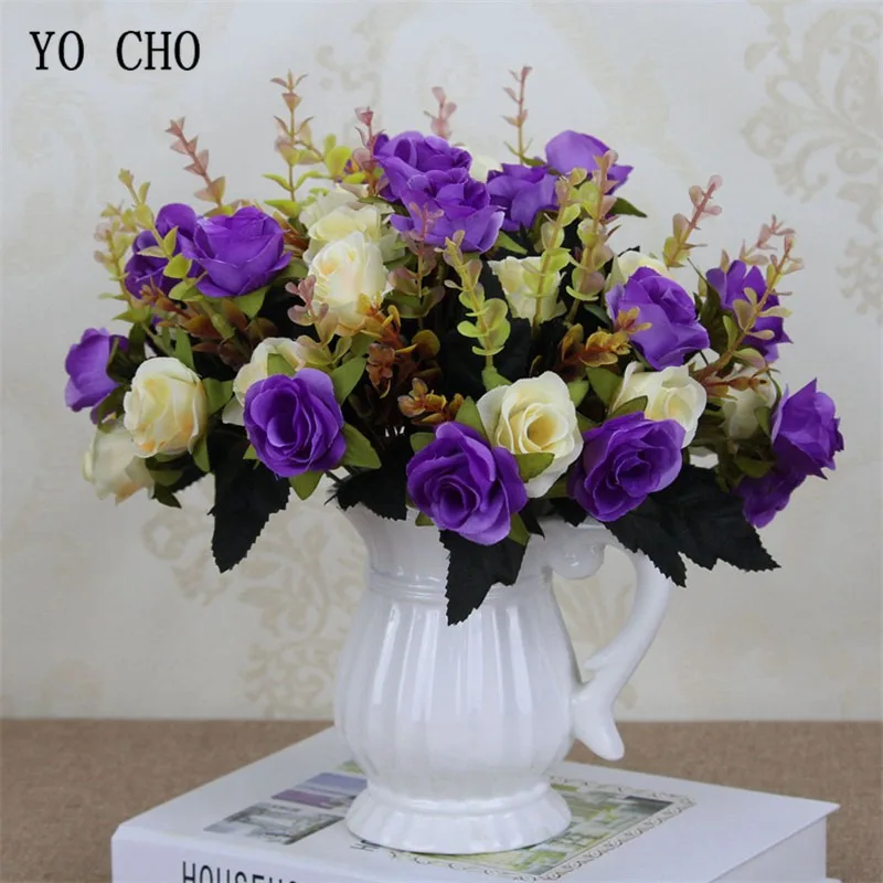 Hình Cho Mùa Thu Hoa Hồng Giả Nhân Tạo Flores Chùm Đỏ 6 Đầu Hoa Hồng Flores Nhà Cho Tiệc Cưới Hoa Lụa Hoa Hồng bó Hoa