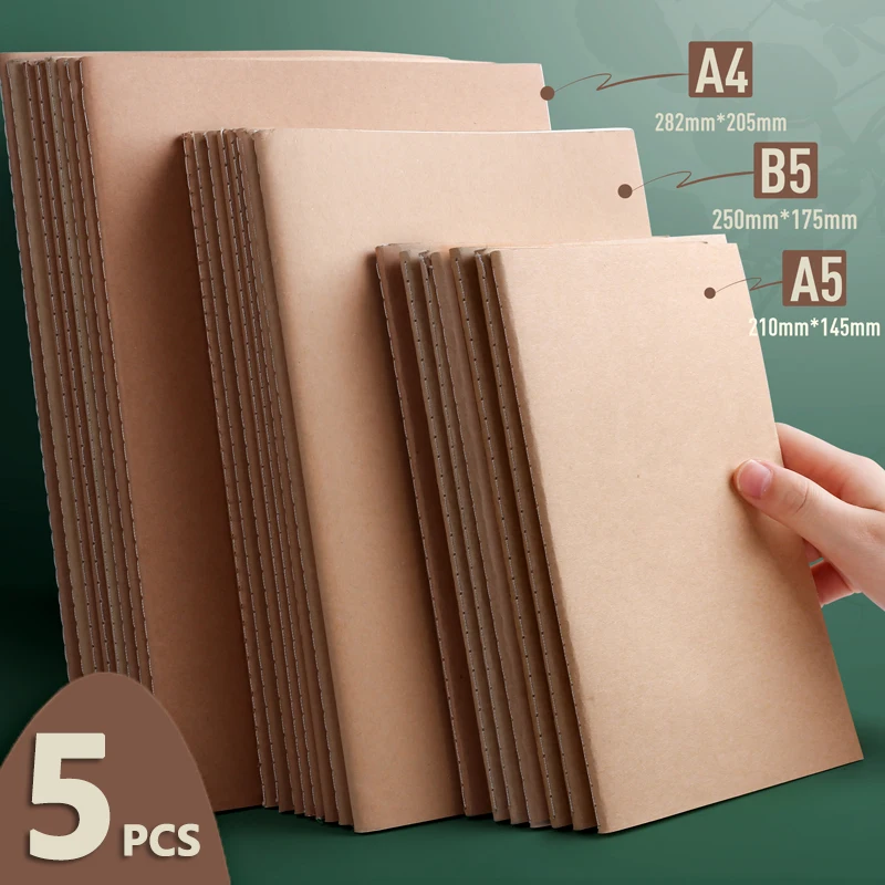 

A5 B5 A5 Kraft paper cover Notebook Vintage Diary Blank/Grid/Lined Optional 40 Sheets Sketchbook Journal School Supplies