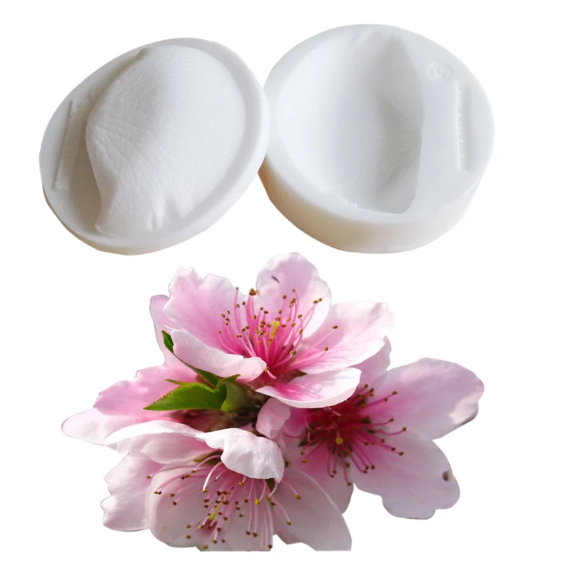 Peach Blossom Petal Veiners Silicone Molds Fondant Sugarcraft Gumpaste Clay Water Paper Cake Decorating Tools M2303