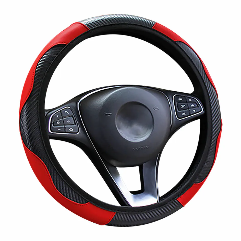 Leather Car Steering Wheel Cover For Skoda Fabia 2 3 Karoq Octavia 2 A5 A7 RS Kamiq Kodiaq Superb Rapid 2020 Auto Accessories