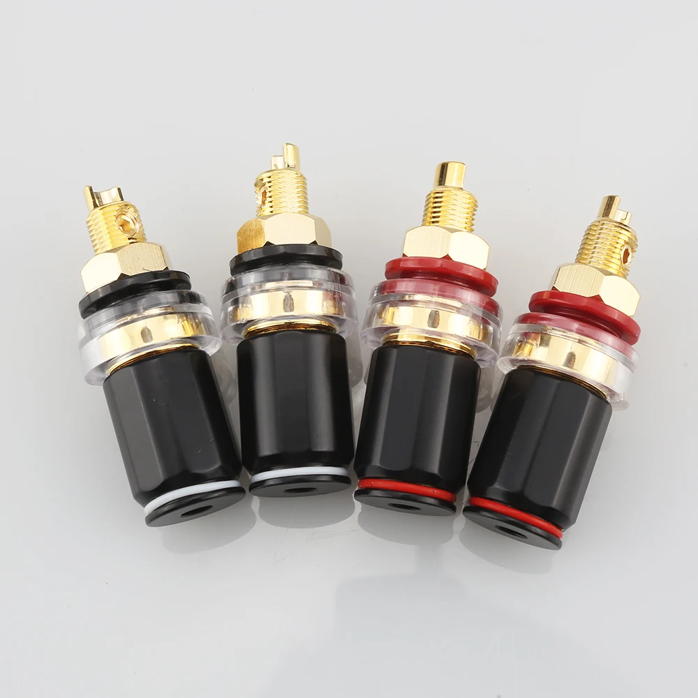 Hi End Audio ST650G/R Rhodium Gold Plated 4MM Banana Plug Terminal Binding Post for Speaker Amplifier