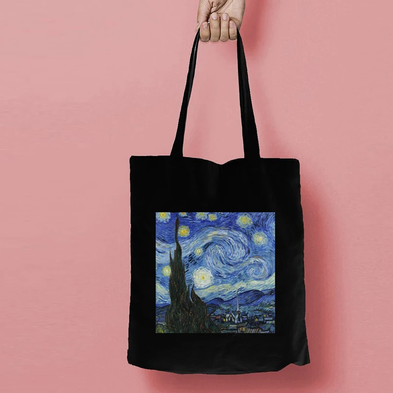 Van Gogh Shopping Bag Shopper Shopping Reusable Recycle Bag Cotton Bag String Cloth Fashion 2021 Friendly Products Classic