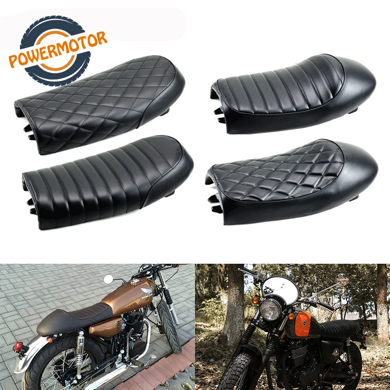 2 colors Retro Seat Custom Motorcycle Cafe Racer Vintage Replacement Hump Saddle Seat Fit ForYamahaKawasakiHonda Scrambler