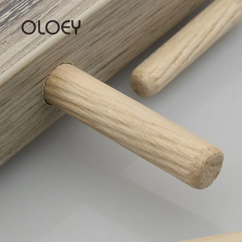 Wooden Dowel M8*30/40/50/60/80mm 50pcs Cabinet Drawer Round Fluted Wood Craft Dowel Pins Rods Set Furniture Fitting