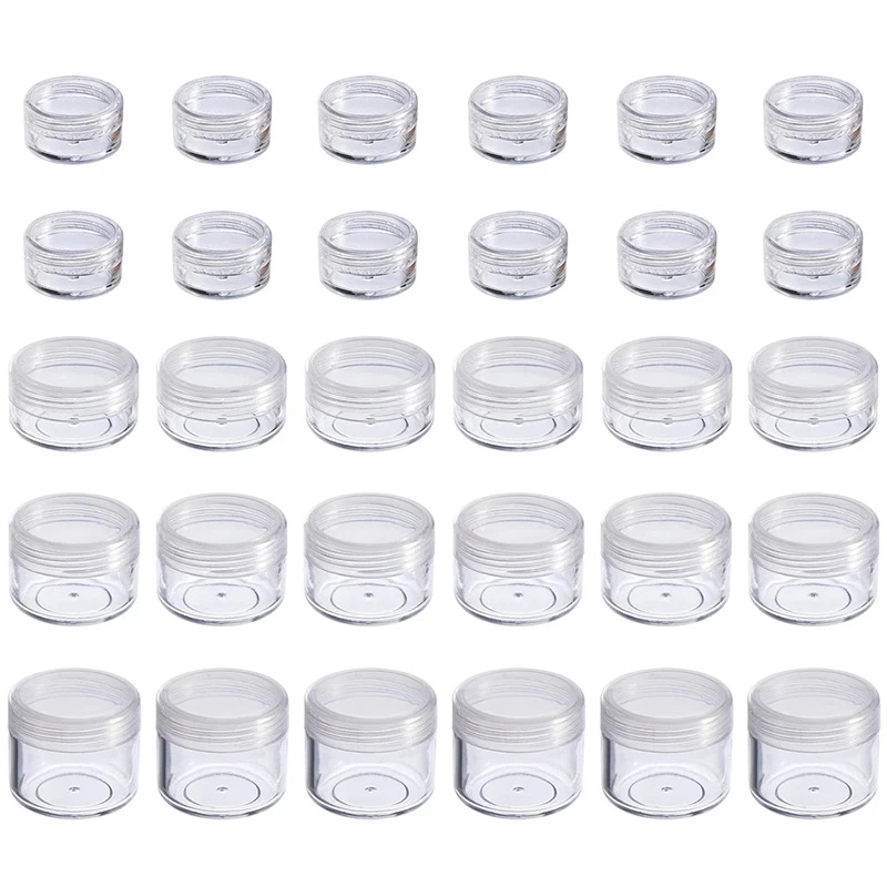 

150pcs Empty 2g 3g 5g 10g 15g 20g Plastic Jar Sample Bottle Eyeshadow Cream Makeup Cosmetic Pots Lip Balm Container Storage Box