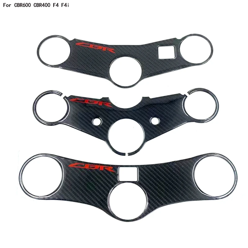 For Honda CBR600 CBR400 F4 F4i 99-07 06 Carbon Fiber 3D Triple Tree Decal Pad Top Clamp Upper Front End Cover Sticker Protector
