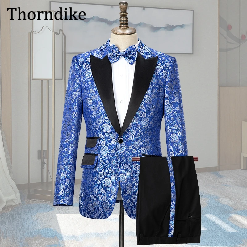 

Thorndike Tailored Floral Print Groomsmen Tuxedos,Casual Best Men Wedding Suits,Peaked Lapel Slim Fit Custome Homme Mariage 2021