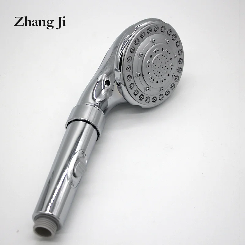 ZhangJi 4-function Shower Head Water Saving Chrome Bathroom ABS Showerhead with on/off Switch Round Handheld Sprinkler