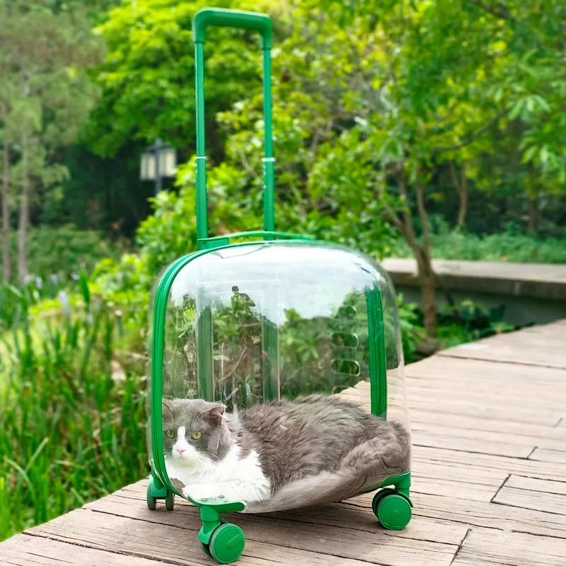 Pet Dog Cat Travel Transport Bag Rolling Luggage Backpack Handbag Trolley Case Outing Portable Fashion Car