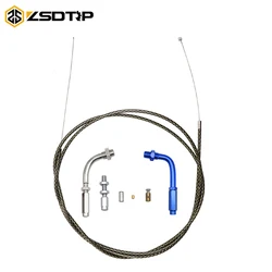 ZSDTRP 190cm Throttle Cable Nylon Braided Pipe With 90° Accelerator Adjuster Screw Motorcycle kit For Honda Yamaha