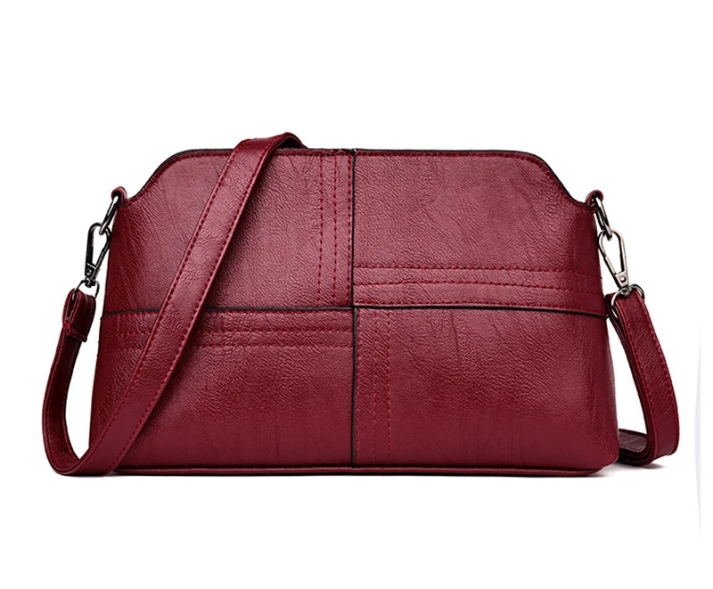 Neue Casual Mama Messenger Bags Umhängetasche PU Leder Schwarz Handtaschen für Frauen Kleine Umhängetasche Geldbörse – Detail 19