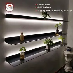 Italy Minimalist Wall Mounted LED Light Display Shelf L Shape for Living Room, Kitchen,Study Room