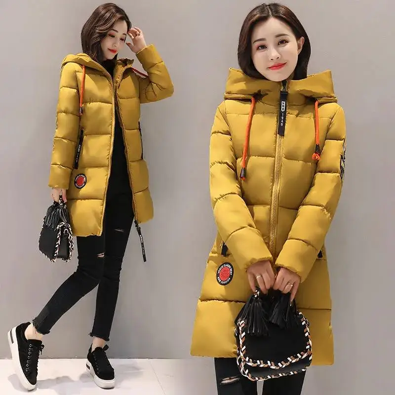 

2023 Women New Fashion Down Cotton Jacket Mid-Long Winter Coat Thick Jackets Coats Female Hooded Overcoat Parka casaco feminino