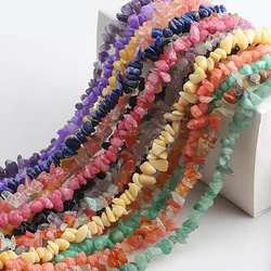 5-8mm 30Inch Mixed Natural Stone Gravel Chip Beads Irregular Lapis Lazuli Opal Crystal Tumbled Gem Stone for DIY Making Jewelry