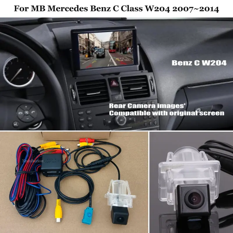 Car Rear View Camera For MB Mercedes Benz C Class W204 2007~2014 - BMW head interface Camera RCA Original Screen Compatible