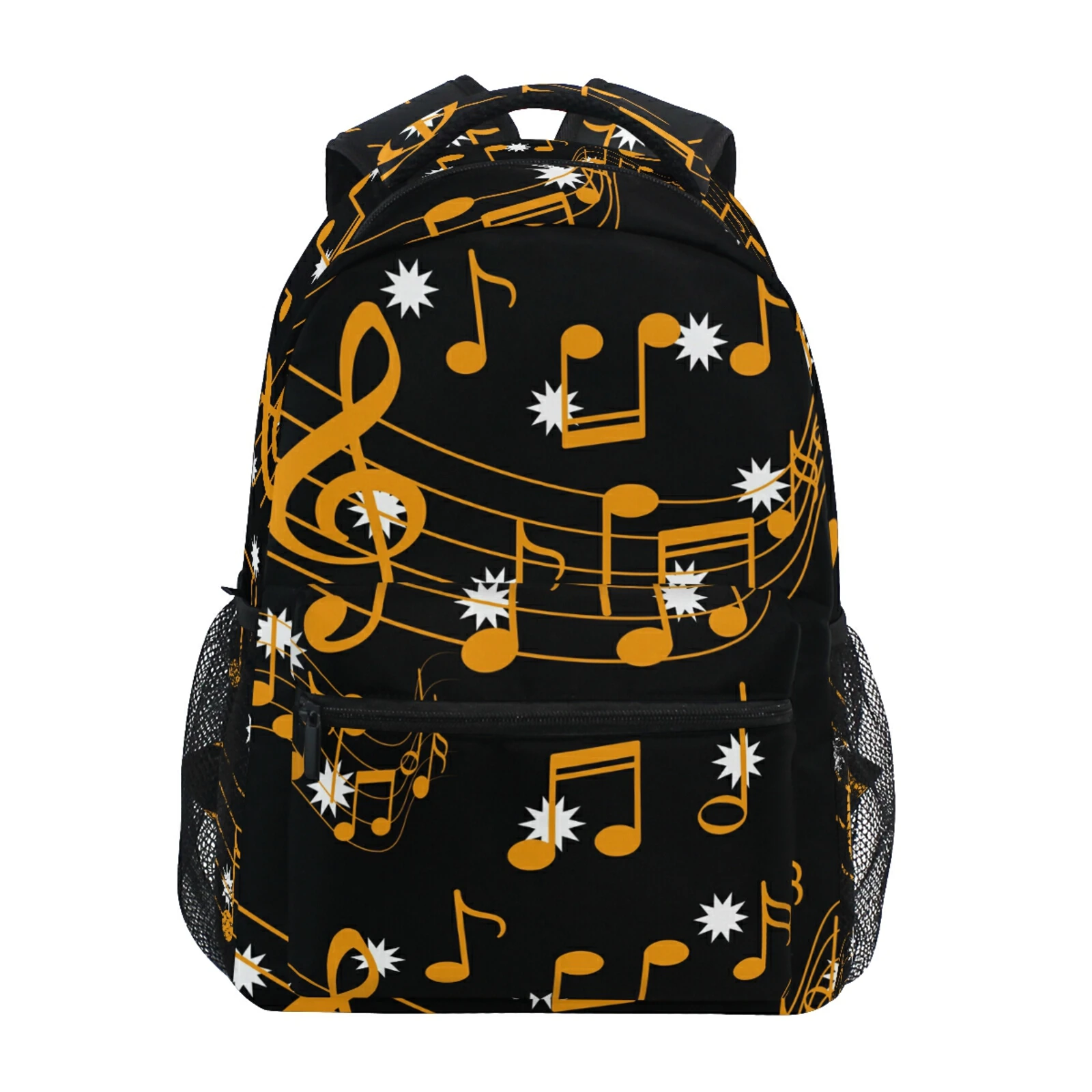 

New Backpack Teens Students School Book Music Note Pattern Laptop Mochila Hot Sale Men Women Boys Girls Daily Rucksack Black