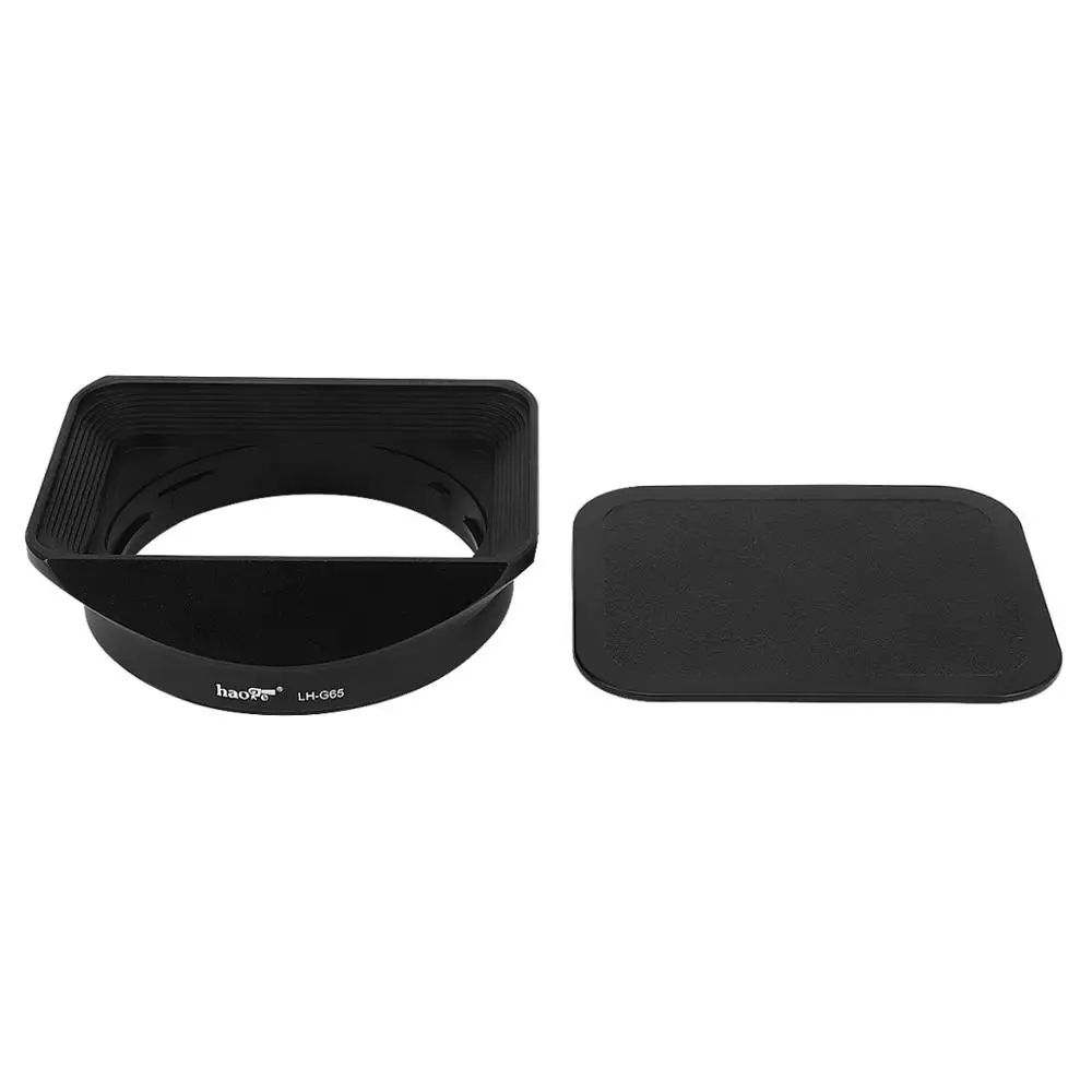 Haoge LH-G65 Square Metal Lens Hood Shade with Cap for Fuji GF 63mm F2.8 R WR and GF 45mm F2.8 R WR Lens on GFX100 X50S X50R