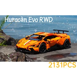 KEJI MOC-44637 Lamborghinis Huracan EVO RWD RC Racing Hyper Car Model Building Blocks Bricks Kit DIY Toys Christmas Gift