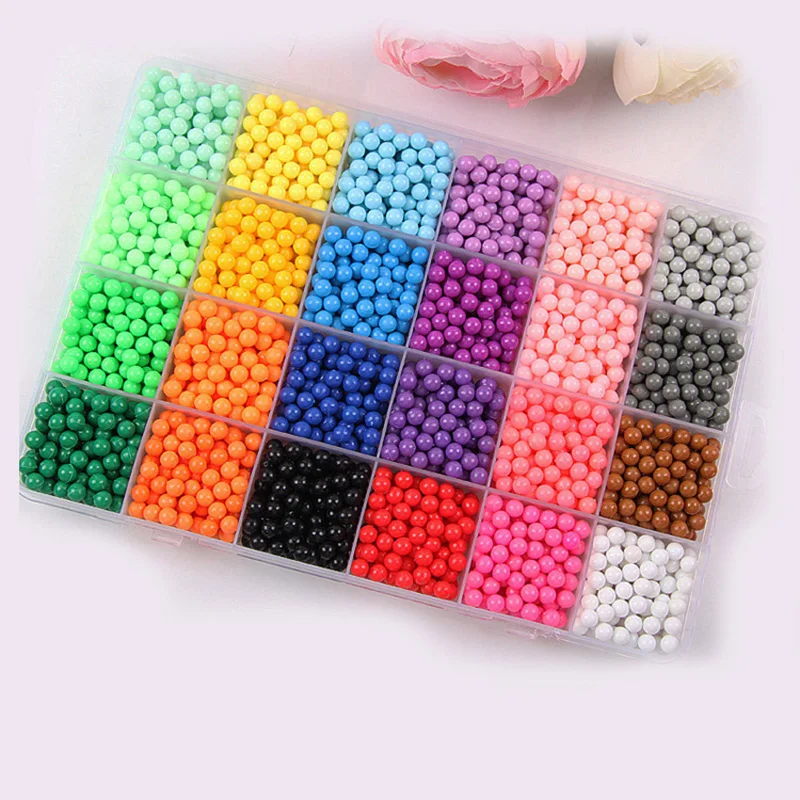 NEW DIY Water Spray Beads 24 Colors Refill Beads Puzzle Crystal Set Ball Games 3D Handmade Magic Toys for Children Manualidades