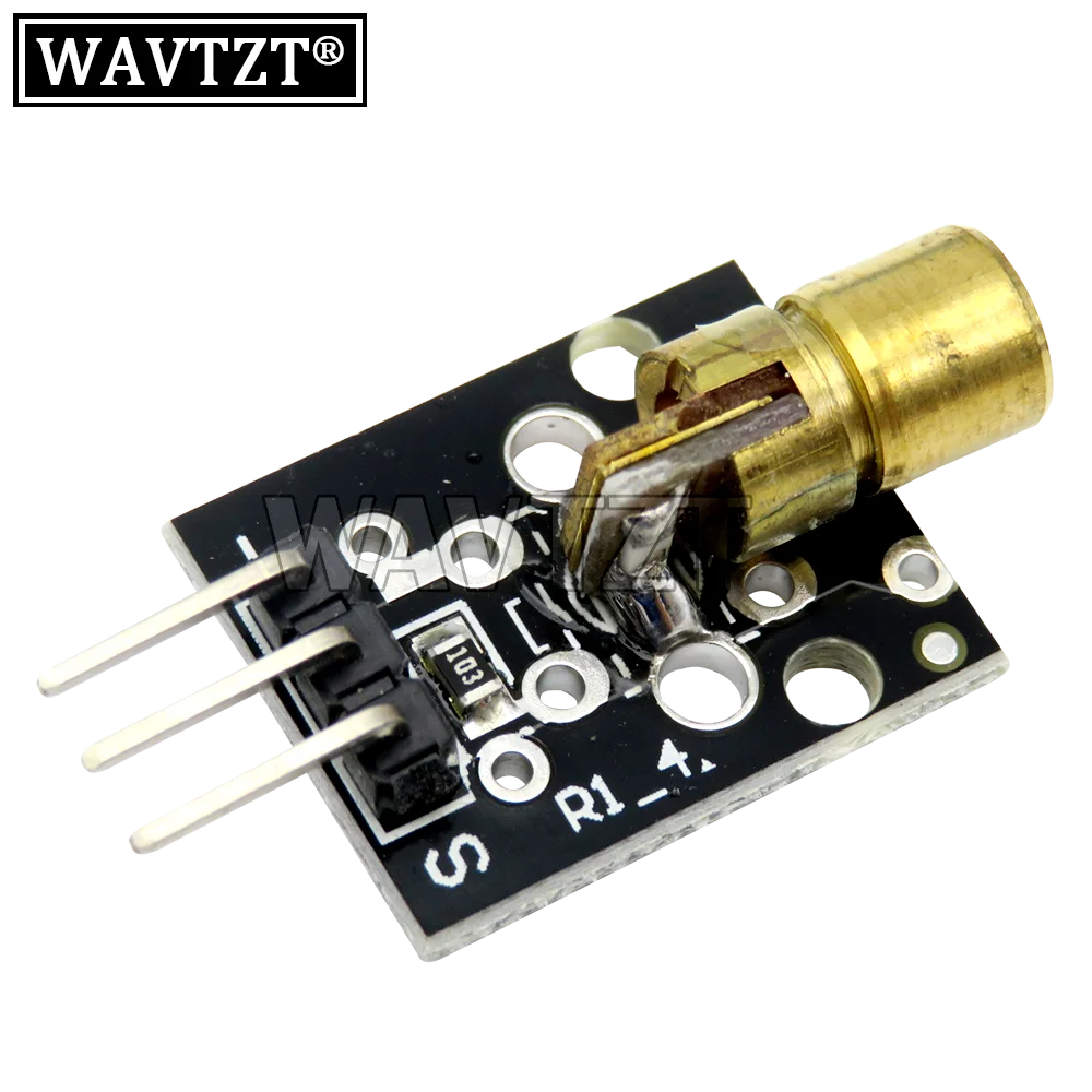 WAVTZT KY-008 3pin 650nm Red Laser Transmitter Dot Diode Copper Head Module for Arduino AVR PIC DIY