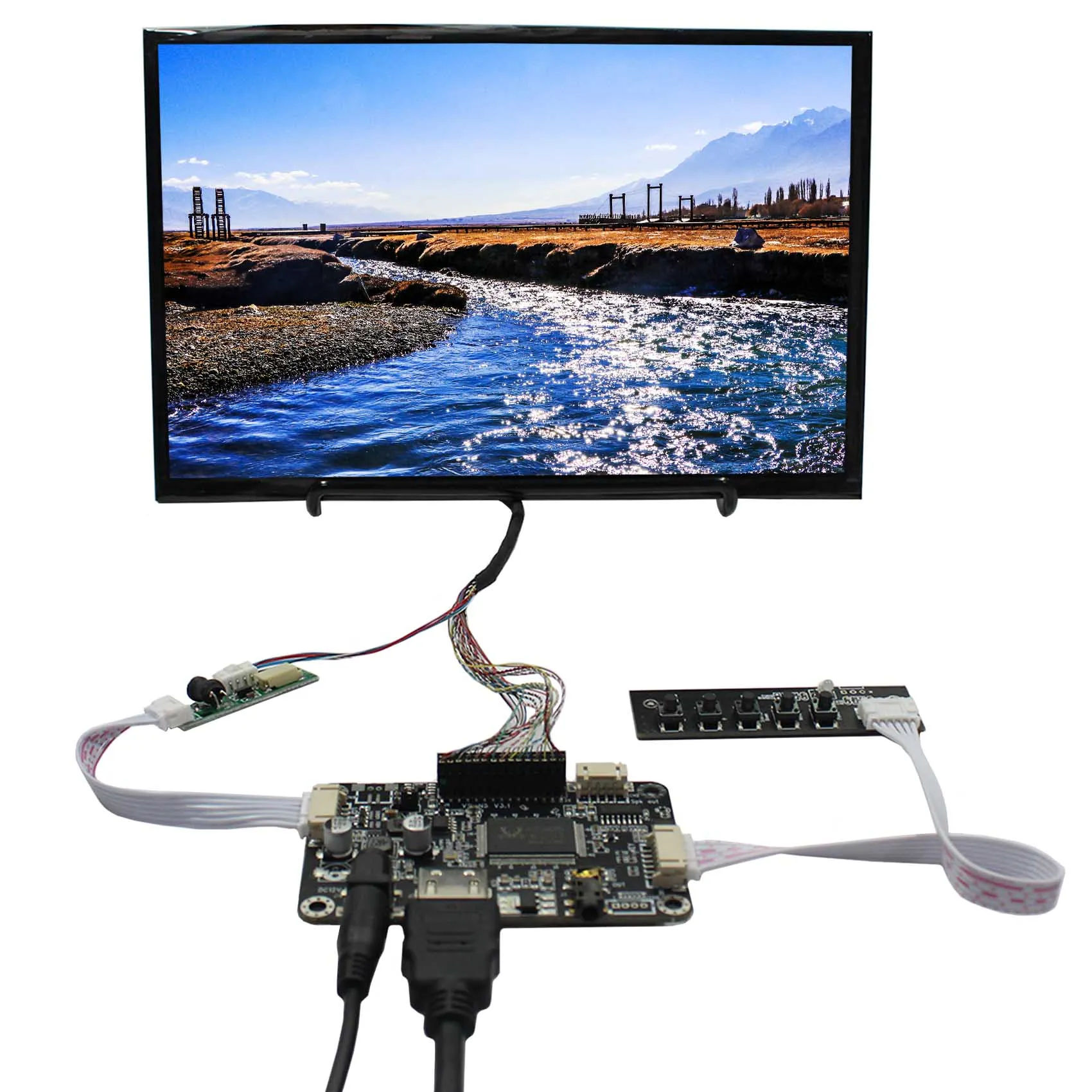 10.1inch IPS B101UAN02.1  1920X1200 Full Viewing Angle LVDS 50pins LCD Screen with HD-MI LCD Controller  Board