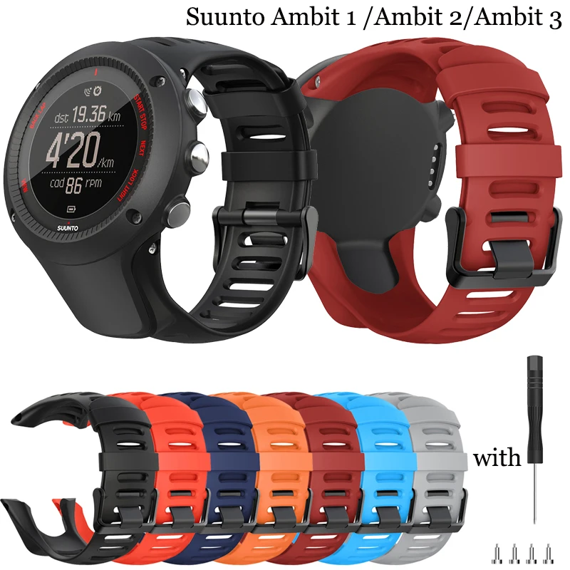 Silicone sport Strap For Suunto Ambit Series 1/2/3 Watchband For SUUNTO AMBIT 1/2/2S/2R/3P/3S/3R  24mm Sport Watch Band