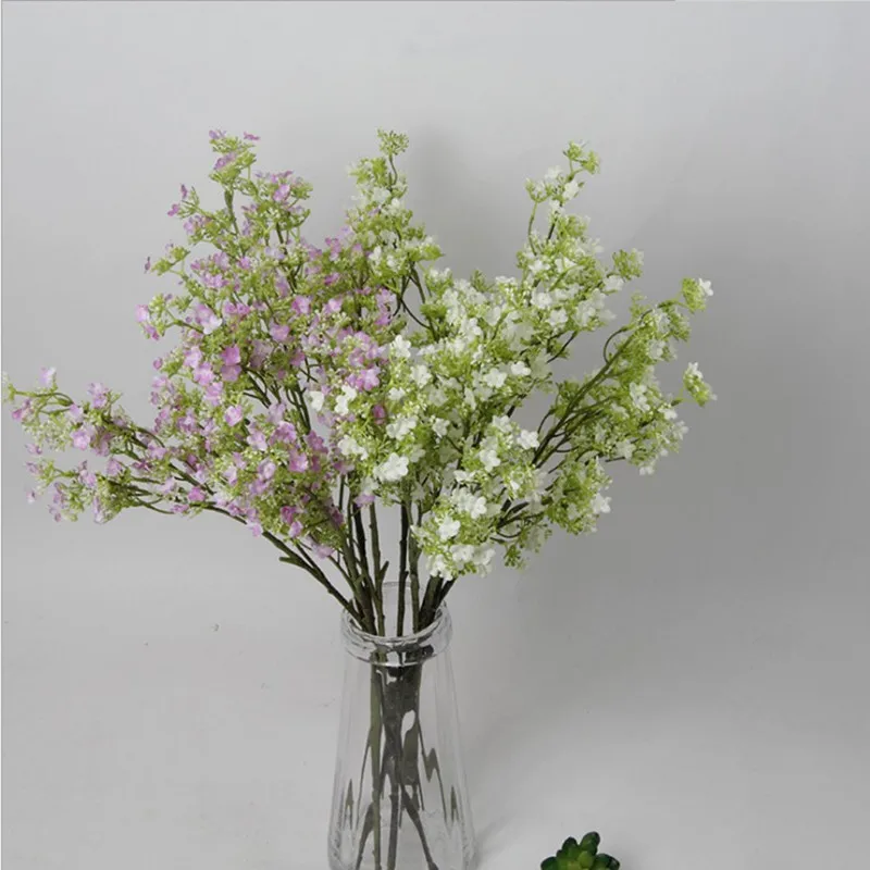 

3 Forks Simulation Lilac Rice Flower New Styles Artificial Silk Fake Bouquet for Hotal Restaurant Wedding Home Table Decor