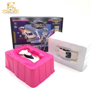 2 في 1 سيارة تحويل يونيكورن التماثيل المغناطيسية السيارة الكرتون الحصان شخصيات العمل لعبة متعة التحول نموذج هدايا الاطفال أفضل 6 معبر حصان للمبيعات مع المهر - رقم 6