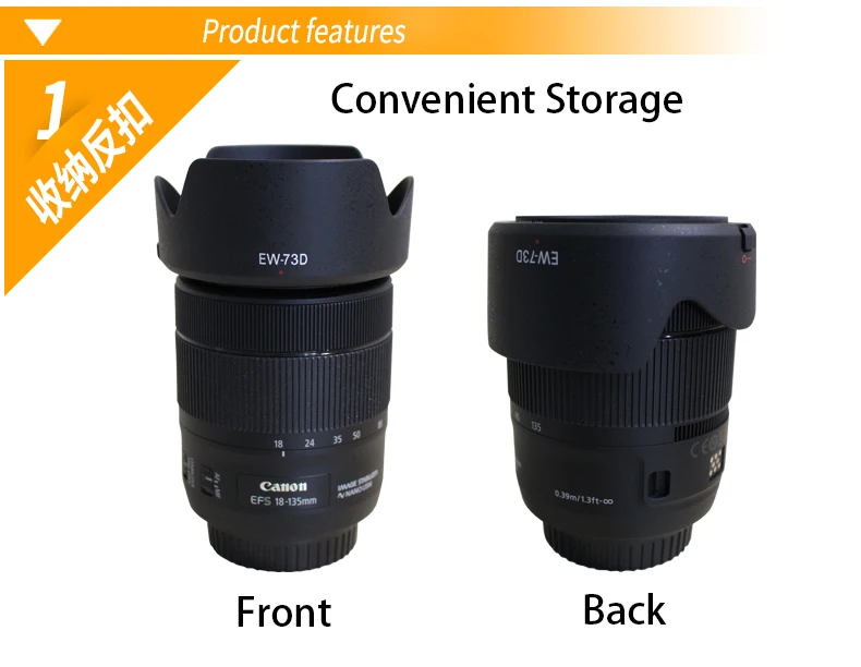 Bizoe Canon EW-78D Camera Zonnekap 72Mm 28-200 18-200 Lens EOS60D70D80D90D Dslr 760D750D700D800D Accessoires 5D4 32SR Reversibl