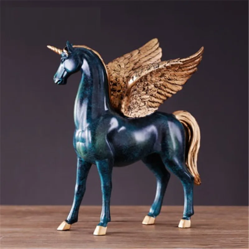 

UNICORN DECORATION CREATIVE FLYING HORSE HOME CRAFTWORK TV BENCH DECORATION ACCESSORIES PERSONALITY BUSINESS GIFT X4804