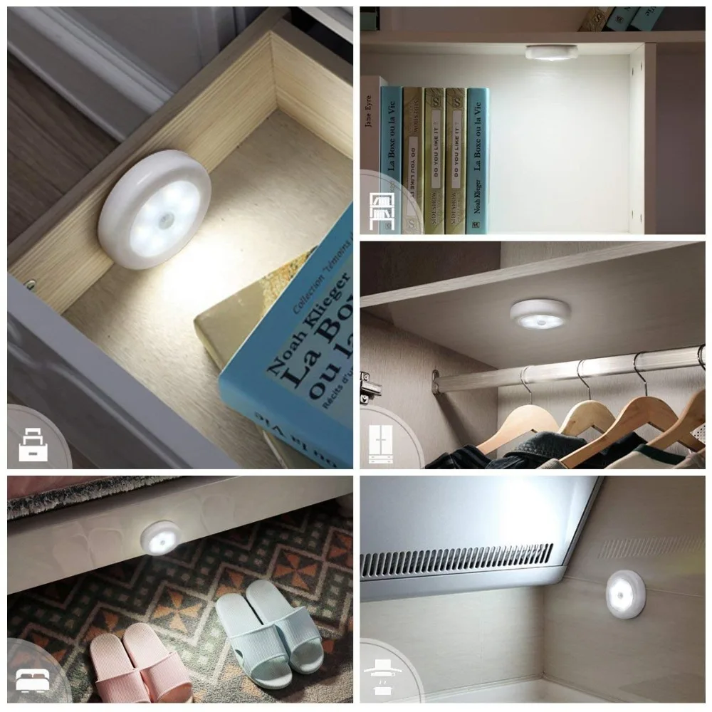 3/5/10pcs LED Motion Sensor Night Lights PIR Infrared Wall Lamp Auto On and Off for Home Bedroom Bedside Stair Cabinet Light