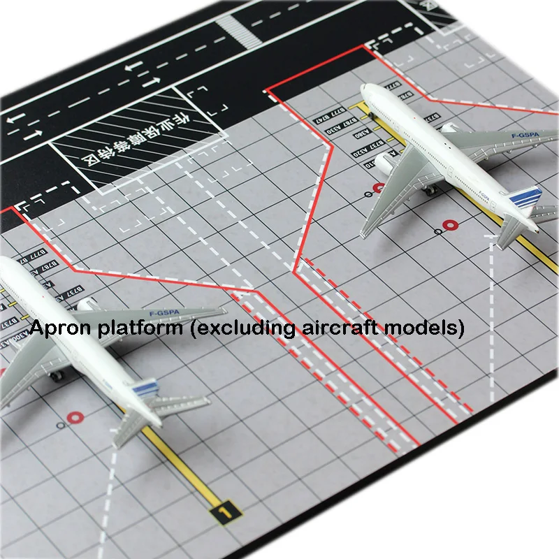 ミニチュア1:400空港航空機apron展示プラットフォームデュアルシート木工40*30cm