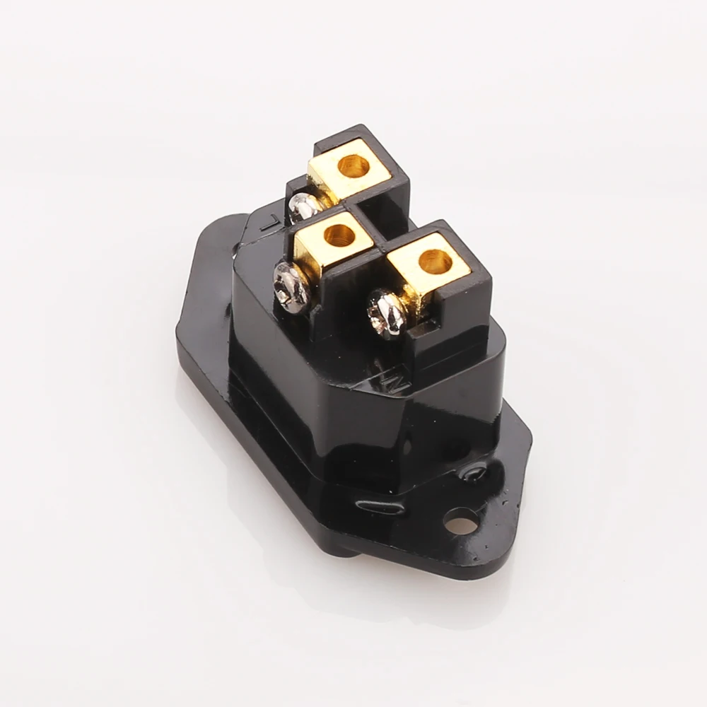 2PCS onbedrukt 24K Gold plated IEC Inlaat Mains Power Inlet Socket IEC Inlet stopcontact