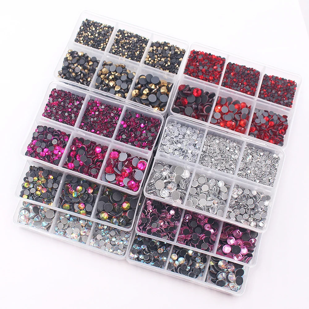 2350 Stück Hot Fix Strasssteine mit flacher Rückseite, selbstklebende glänzende Kristalle, Strass-Glasperlen, spezielle Steine zum Aufkleben auf Strasssteine – Detail 4