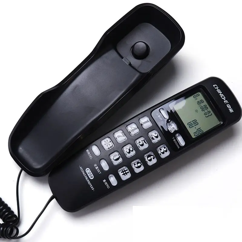 Mini-Telephone Landline Phone DTMF/FSK Home Office Hotel Incoming Caller ID LCD Display Home Desktop Wall-mounted Phone